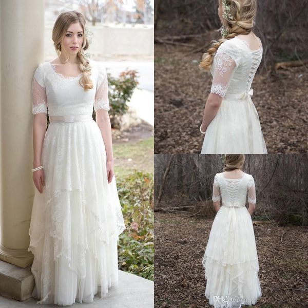 Stunning Spring Bohemian Boho Wedding Dresses Lace Tulle Ball 2020 Plus Size Arabic Garden Short Sleeves Sheer Bridal Gown Vestido de novia
Stunning Spring Bohemian Boho Wedding Dresses Lace Tulle Ball 2020 Plus Size Arabic Garden Short Sleeves Sheer Bridal Gown Vestido de novia