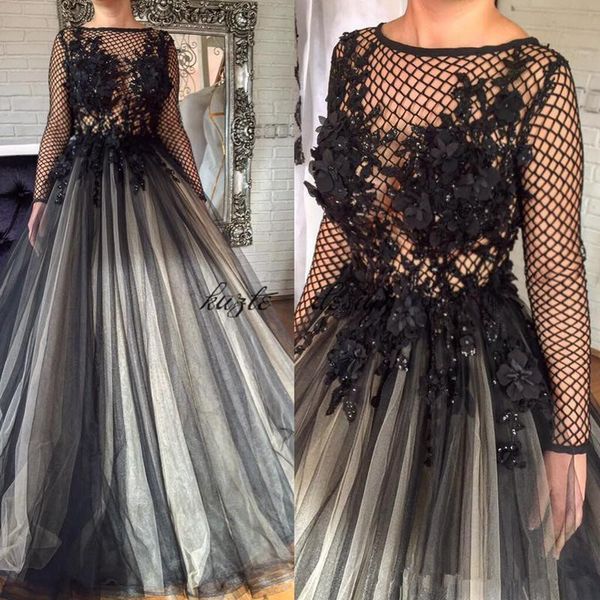 2018 gothic black 3d florals appliques formal evening dresses pleated nets long sleeve ashi studio dubai arabic muslim prom party gowns, Black;red
2018 gothic black 3d florals appliques formal evening dresses pleated nets long sleeve ashi studio dubai arabic muslim prom party gowns, Black;red