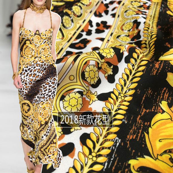 new digital printing fabric 2018 europe and the united states satin fabric high fashion wholesale spring and summer, Black;white
new digital printing fabric 2018 europe and the united states satin fabric high fashion wholesale spring and summer, Black;white