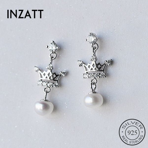 inzatt elegant real 925 sterling silver luxury crystal crown pearl dangle drop earrings 2018 fine jewelry for women wedding gift, Golden;silver
inzatt elegant real 925 sterling silver luxury crystal crown pearl dangle drop earrings 2018 fine jewelry for women wedding gift, Golden;silver