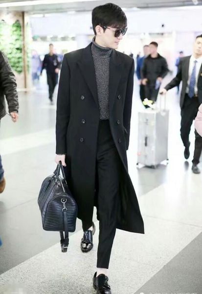 s-xxxl 2018 winter new men's street fashion woolen coat windbreaker men's casual long section woolen coat, Black
s-xxxl 2018 winter new men's street fashion woolen coat windbreaker men's casual long section woolen coat, Black
