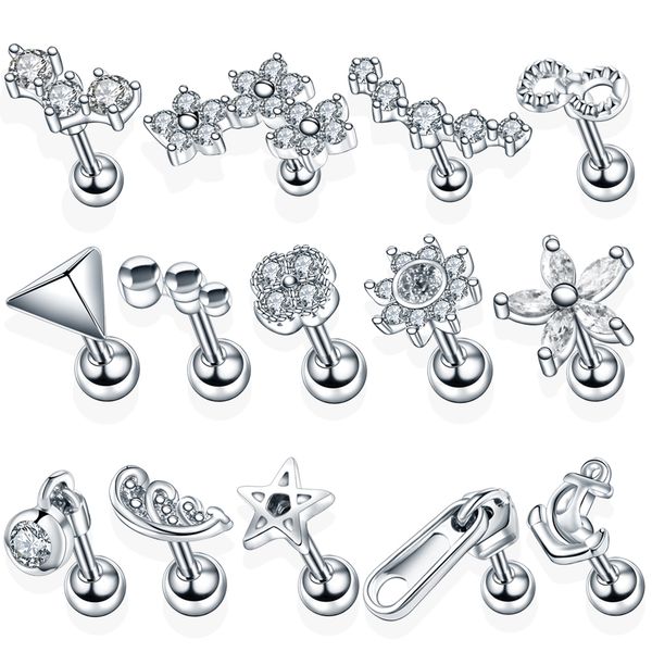 1pc steel ear tragus cartilage piercing crystal flower conch lobe earrings barbell piercing orelha ear stud helix jewelry, Slivery;golden
1pc steel ear tragus cartilage piercing crystal flower conch lobe earrings barbell piercing orelha ear stud helix jewelry, Slivery;golden
