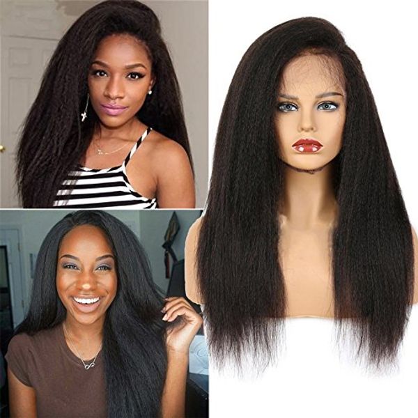 Kinky Straight Lace Front Wig Brazilian Virgin Human Hair Full Lace Wigs for Women Natural Color
Kinky Straight Lace Front Wig Brazilian Virgin Human Hair Full Lace Wigs for Women Natural Color