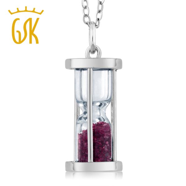 gemstoneking women's 925 sterling silver hourglass pendant necklace with 0.75 ct ruby dust
gemstoneking women's 925 sterling silver hourglass pendant necklace with 0.75 ct ruby dust