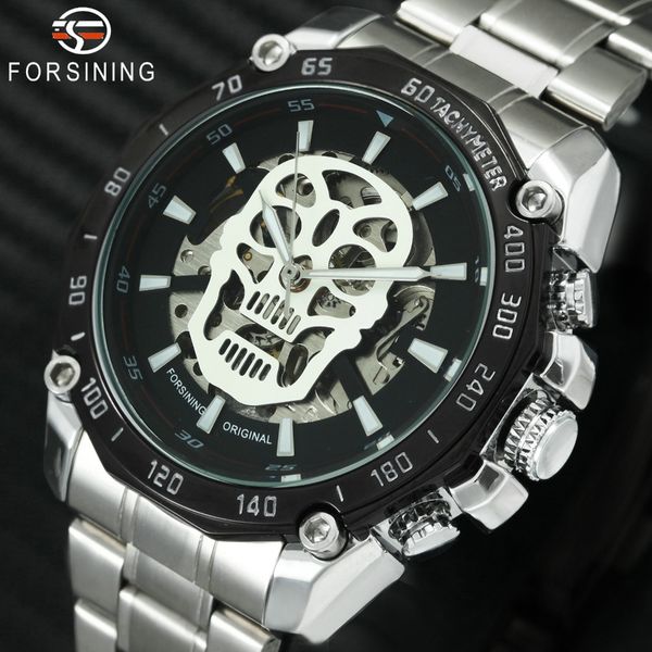 forsining fashion auto mechanical watch men luminous skull skeleton dial stainless steel wristwatches, Slivery;brown
forsining fashion auto mechanical watch men luminous skull skeleton dial stainless steel wristwatches, Slivery;brown