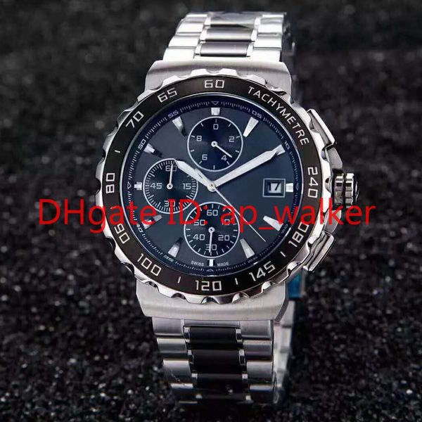 New quartz time caliber 16 tainle teel trap black dial erie 1887 watche hipping