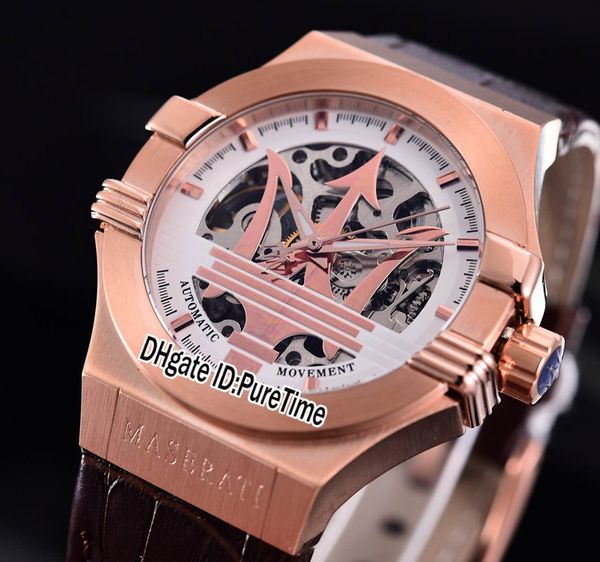 version maserati potenza r8821108002 rose gold skeleton big maserati logo white dial automatic mens watch leather sport racing car 5b2, Slivery;brown
version maserati potenza r8821108002 rose gold skeleton big maserati logo white dial automatic mens watch leather sport racing car 5b2, Slivery;brown