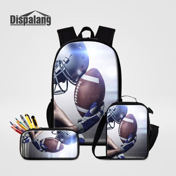 3 pcs set backpack lunchbox pencil case for students 3d printing rugbyball footballs school bags boys travel shoulder bag rugzak
3 pcs set backpack lunchbox pencil case for students 3d printing rugbyball footballs school bags boys travel shoulder bag rugzak