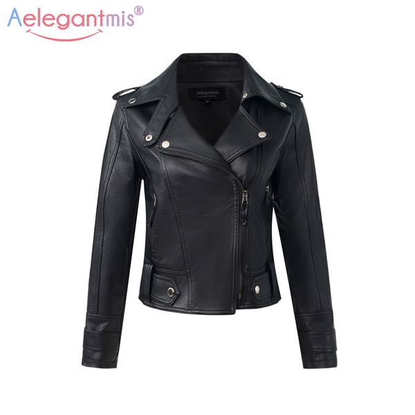 aelegantmis fashion pu leather jacket women slim short motorcycle jackets soft leather coat lady autumn winter basic outerwear s18101204, Black;brown
aelegantmis fashion pu leather jacket women slim short motorcycle jackets soft leather coat lady autumn winter basic outerwear s18101204, Black;brown
