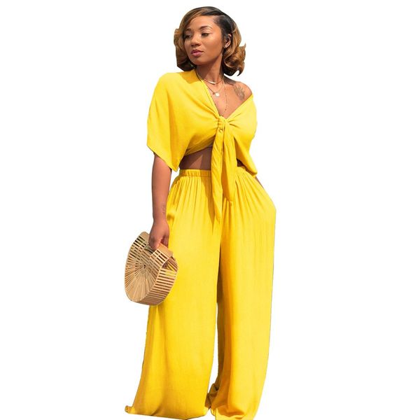 women summer set 2 piece set short sleeve bow tie up crop and long wide leg pants fashion ladies trousers suits, White
women summer set 2 piece set short sleeve bow tie up crop and long wide leg pants fashion ladies trousers suits, White
