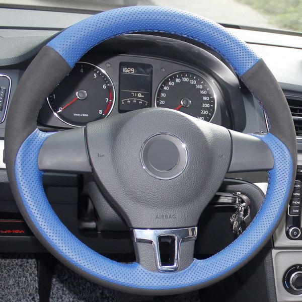 blue genuine leather black suede hand-stitched car steering wheel cover for volkswagen vw tiguan lavida passat b7 jetta mk6
blue genuine leather black suede hand-stitched car steering wheel cover for volkswagen vw tiguan lavida passat b7 jetta mk6