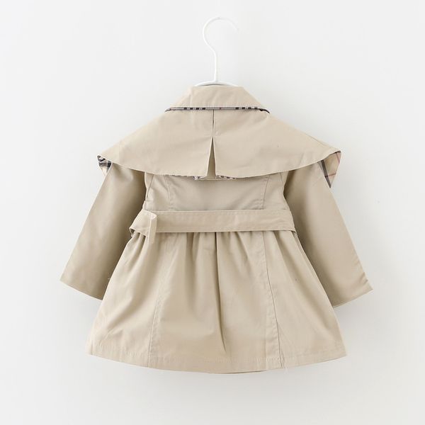 

Baby Girls Coat Trench Spring Autumn Tops Kids Trench Jacket Outerwear & Coat Children Clothing Long Sleeve Trenches, Khaki