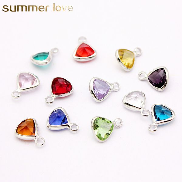 birthstone triangle charms (10pcs) - diy jewelry accessory set with transparent glass crystals, Bronze;silver
birthstone triangle charms (10pcs) - diy jewelry accessory set with transparent glass crystals, Bronze;silver