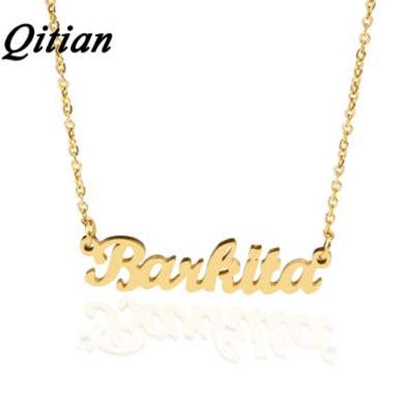 qitian name necklace gold color stainless steel personalized custom necklaces for gift nameplate pendant choker not change color, Silver
qitian name necklace gold color stainless steel personalized custom necklaces for gift nameplate pendant choker not change color, Silver