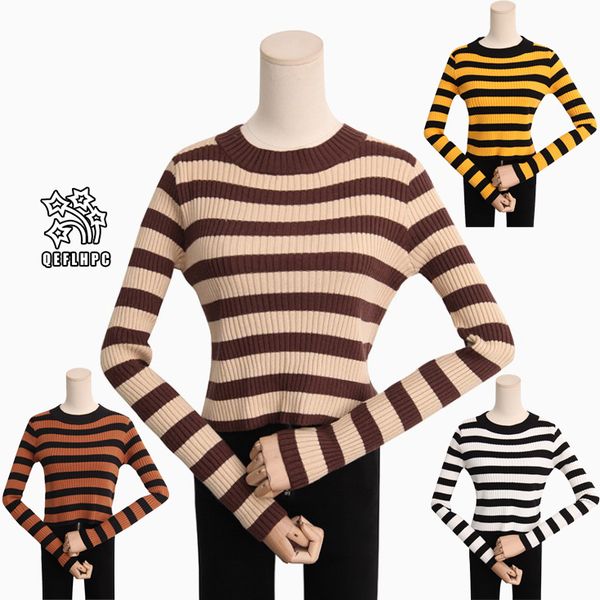 striped fashion casual ladies blouse knitted sweater winter spring keep warm women sweaters long sleeve crew neck women knits &tees af5371, White
striped fashion casual ladies blouse knitted sweater winter spring keep warm women sweaters long sleeve crew neck women knits &tees af5371, White