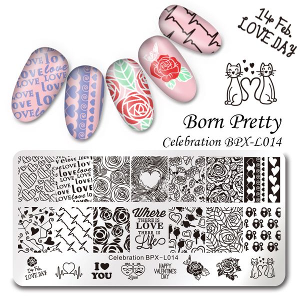 born pretty 1 pc 12*6cm nail stamping plate celebration valentine's day manicure stencils nail art image template tool bpx-l014, White
born pretty 1 pc 12*6cm nail stamping plate celebration valentine's day manicure stencils nail art image template tool bpx-l014, White