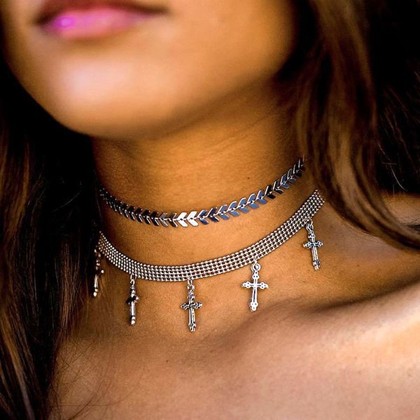 bohemian arrow cross peace symbol tassel pendant clavicle necklace women silver short necklace personality party set, Golden;silver
bohemian arrow cross peace symbol tassel pendant clavicle necklace women silver short necklace personality party set, Golden;silver