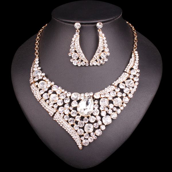 fashion bridal jewelry sets wedding necklace & earrings for brides party accessories crystal jewellery costume decoration women, Slivery;golden
fashion bridal jewelry sets wedding necklace & earrings for brides party accessories crystal jewellery costume decoration women, Slivery;golden