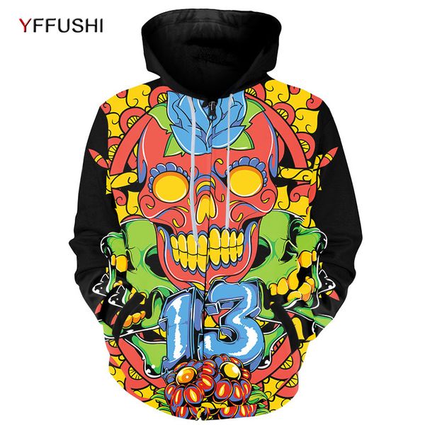 yffushi 2018 autumn men hooded jacket fashion 3d skull jackets coat with pocket fashion men's outwears hip hop zipper hoodies, Black;brown
yffushi 2018 autumn men hooded jacket fashion 3d skull jackets coat with pocket fashion men's outwears hip hop zipper hoodies, Black;brown