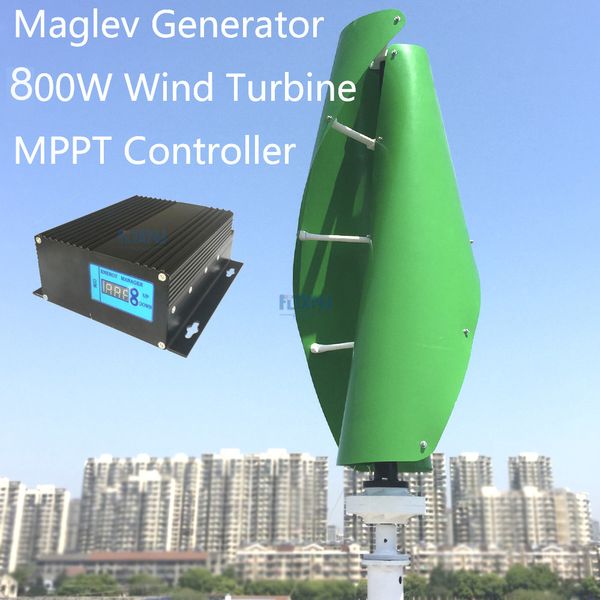 

maglev wind turbine 800w 24v 48v vertical axis wind generator with mppt controller for home use