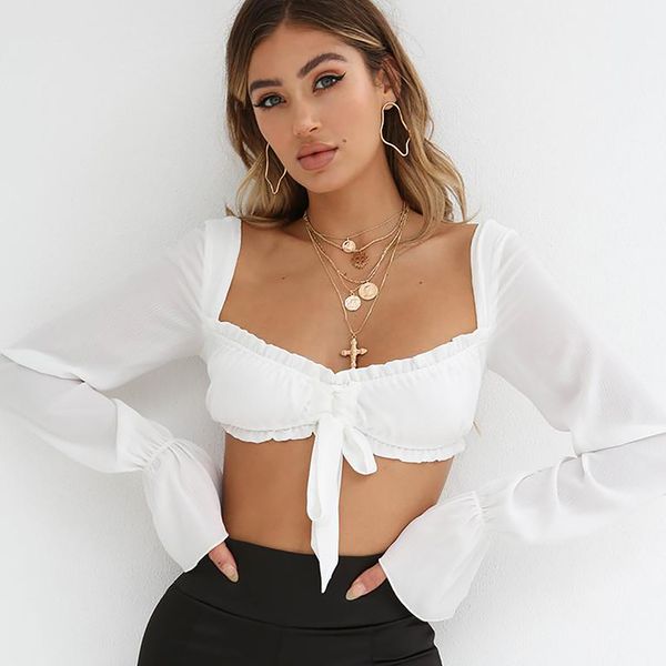 women summer pureyiyi 2018 female t-shirt wrapped chest crop lotus lebowknot backless bandage for women, White
women summer pureyiyi 2018 female t-shirt wrapped chest crop lotus lebowknot backless bandage for women, White