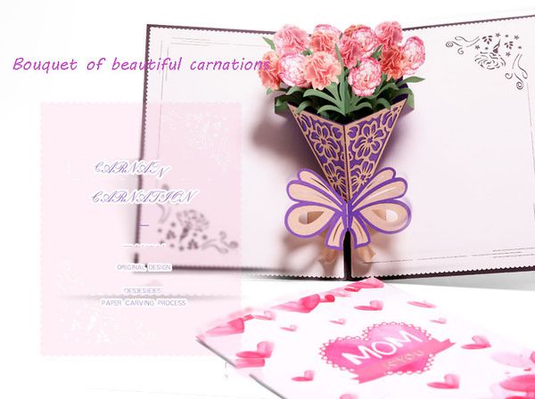 mother's day three-dimensional greeting card creative 3d carnation bouquet handmade gifts wishes small cards can be customized 
mother's day three-dimensional greeting card creative 3d carnation bouquet handmade gifts wishes small cards can be customized