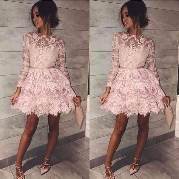 blush pink short homecoming dresses long sleeve jewel neck party evening mini length prom dress formal gowns, Blue;pink
blush pink short homecoming dresses long sleeve jewel neck party evening mini length prom dress formal gowns, Blue;pink