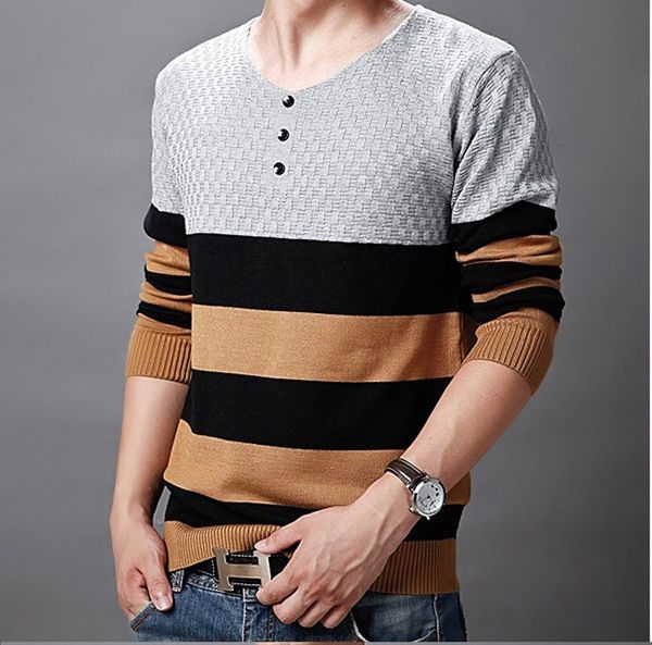 new casual wear autumn winter warm men sweater sueter hombre fashion design striped mens sweater for 2018, White;black
new casual wear autumn winter warm men sweater sueter hombre fashion design striped mens sweater for 2018, White;black