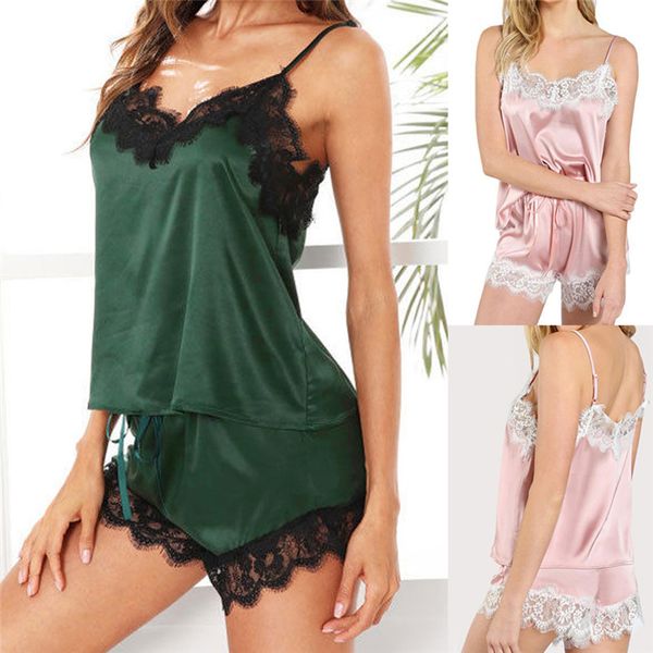 new fashion women sleepwear sleeveless strap nightwear lace trim satin cami sleepwear sets, Black;red
new fashion women sleepwear sleeveless strap nightwear lace trim satin cami sleepwear sets, Black;red