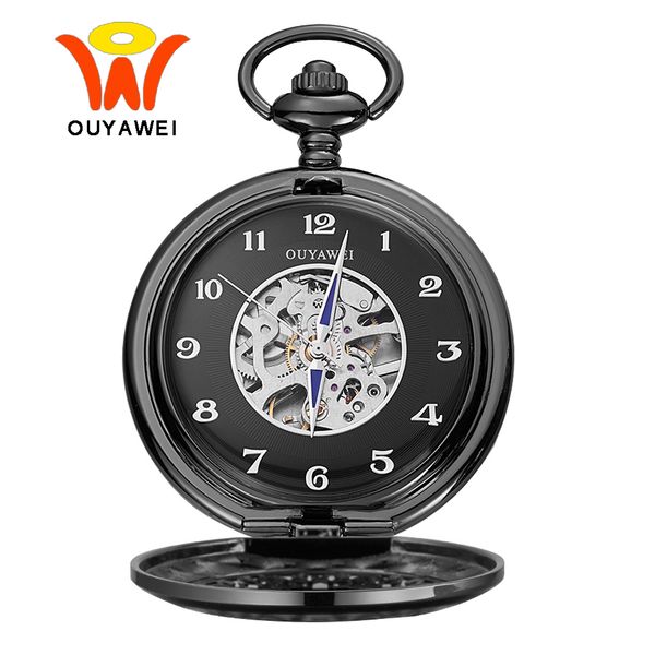 ouyawei vintage black skeleton dial mechanical pocket watch with chain men clock necklace arabic numbers pocket & fob watches, Slivery;golden
ouyawei vintage black skeleton dial mechanical pocket watch with chain men clock necklace arabic numbers pocket & fob watches, Slivery;golden
