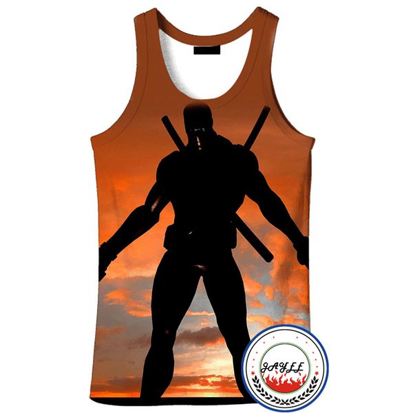 men tank america comic deadpool badass fashion vests with gun summer hipster tee 3d printed vest, White;black
men tank america comic deadpool badass fashion vests with gun summer hipster tee 3d printed vest, White;black