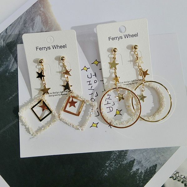 women's fashion ear jewelry shell bright diamond long earrings earrings wholesale five-pointed star geometry tassel stars earrings ladi, Golden;silver
women's fashion ear jewelry shell bright diamond long earrings earrings wholesale five-pointed star geometry tassel stars earrings ladi, Golden;silver
