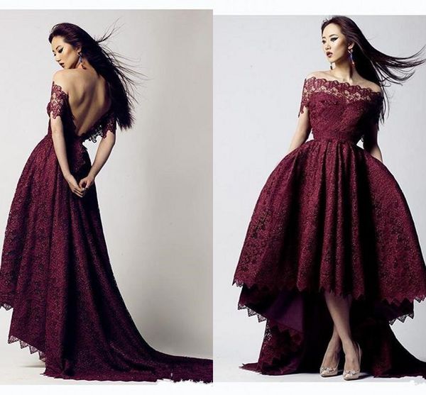 2018 off the shoulder hi-low lace long prom dresses short front back short sleeves backless evening party gowns dress custoom made, Black
2018 off the shoulder hi-low lace long prom dresses short front back short sleeves backless evening party gowns dress custoom made, Black