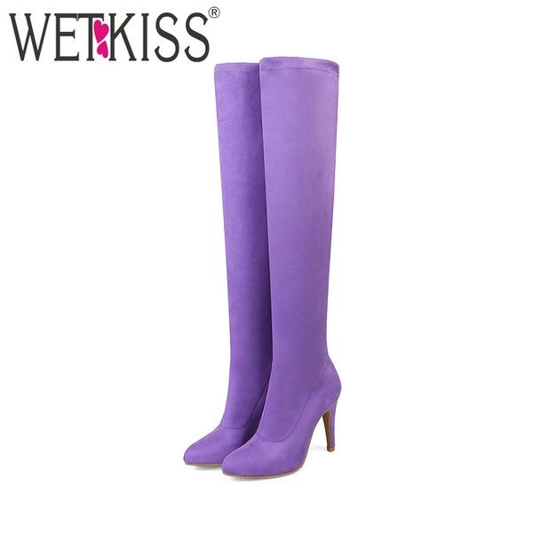 wetkiss plus size 34-48 new 2018 new fashion autumn winter stretch flock thigh high boots women high heels over the knee boots, Black
wetkiss plus size 34-48 new 2018 new fashion autumn winter stretch flock thigh high boots women high heels over the knee boots, Black