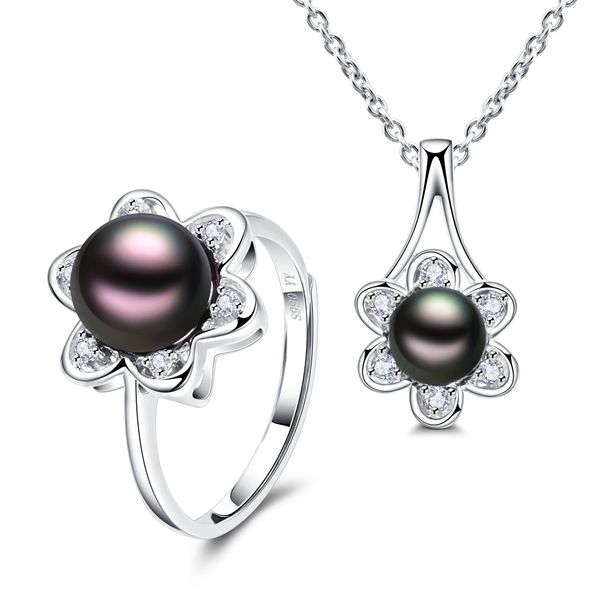 yy fine jewelry 925 sterling silver luxury boutique round dark natural pearl fashion trendy flower woman party set ring necklace, Black
yy fine jewelry 925 sterling silver luxury boutique round dark natural pearl fashion trendy flower woman party set ring necklace, Black