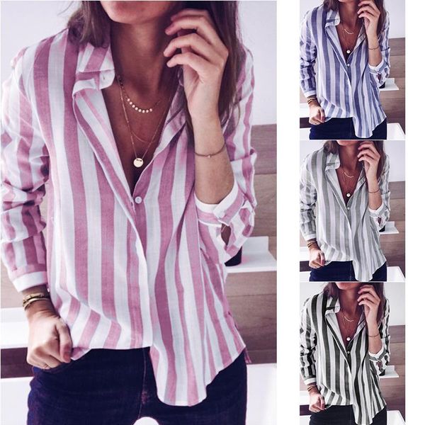 female blouses stripe blouse shirt women autumn turn-down collar blusas 2018 causal ladies work wear mj1165, White
female blouses stripe blouse shirt women autumn turn-down collar blusas 2018 causal ladies work wear mj1165, White