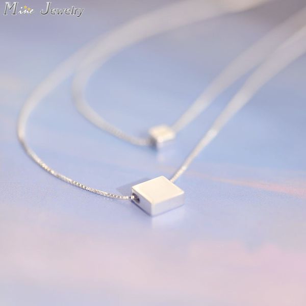 925 sterling silver plated necklaces square block double silver necklaces pendant statement jewelry collar colar chriatmas gift
925 sterling silver plated necklaces square block double silver necklaces pendant statement jewelry collar colar chriatmas gift