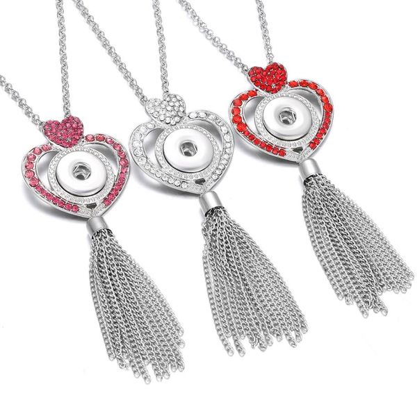 10pcs 2019 new snap jewelry tassel necklace rhinestone love heart 18mm snap button pendant necklace women choker necklaces, Silver
10pcs 2019 new snap jewelry tassel necklace rhinestone love heart 18mm snap button pendant necklace women choker necklaces, Silver