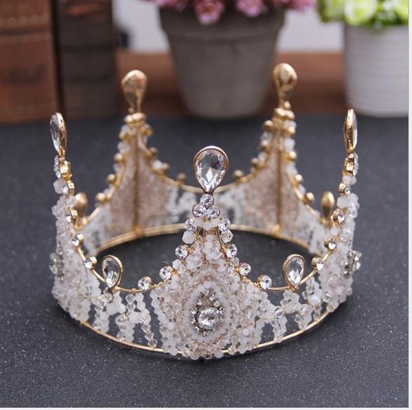 european and american antique crystal handmade bridal crown ornament crown bridal headwear, Silver
european and american antique crystal handmade bridal crown ornament crown bridal headwear, Silver