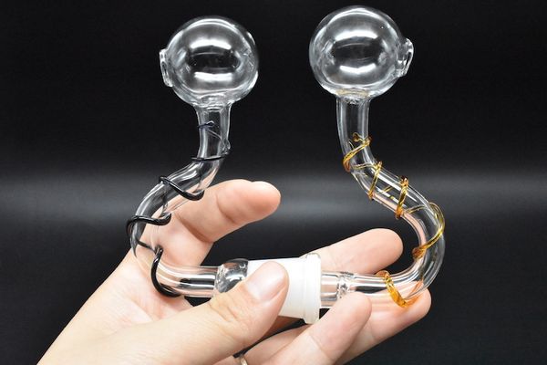 high quality pyrex thick glass oil burner pipe glass smoking pipes 14mm 18mm male female bubbler oil burner for bubbler water pipes bongs
