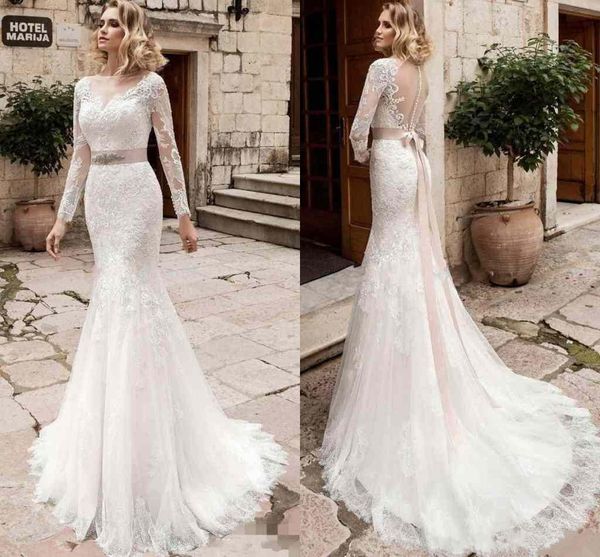 2018 new sheer jewel neck mermaid wedding dress long sleeves women back lace applique court train wedding dresses custom made, White
2018 new sheer jewel neck mermaid wedding dress long sleeves women back lace applique court train wedding dresses custom made, White