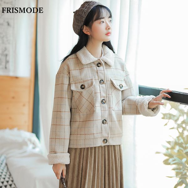 turn-down fur collar long sleeve single breasted wide-waisted plaid short woolen coat winter women vintage wool jacket coat, Black
turn-down fur collar long sleeve single breasted wide-waisted plaid short woolen coat winter women vintage wool jacket coat, Black