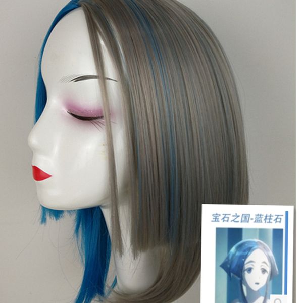 land of the lustrous euclase anime cosplay straight silver mix blue party heat resistant synthetic hair wig, Black
land of the lustrous euclase anime cosplay straight silver mix blue party heat resistant synthetic hair wig, Black