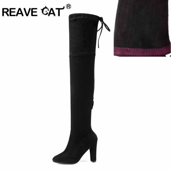 reave cat 2018 winter boots zipper long knee boots high heel women ladies lace-up stretch fabric solid shoes a890, Black
reave cat 2018 winter boots zipper long knee boots high heel women ladies lace-up stretch fabric solid shoes a890, Black