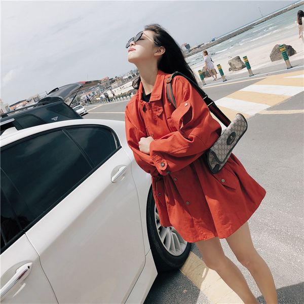 korean tooling coat female autumn new loose casual solid color windbreaker coat fashion wild drawstring waist long trench, Tan;black
korean tooling coat female autumn new loose casual solid color windbreaker coat fashion wild drawstring waist long trench, Tan;black