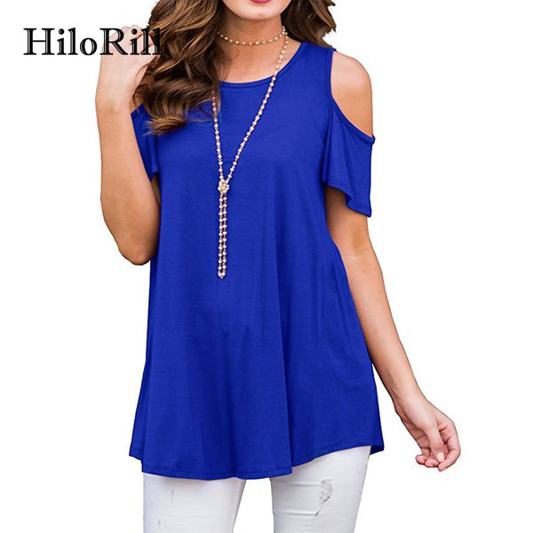 hilorill summer cold shoulder for women casual o neck short sleeve blouse solid loose tee shirt blusa mujer plus size s-3xl, White
hilorill summer cold shoulder for women casual o neck short sleeve blouse solid loose tee shirt blusa mujer plus size s-3xl, White