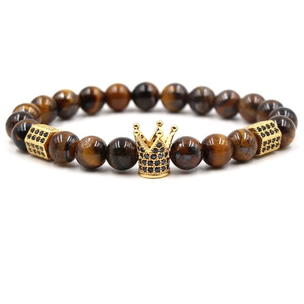 men jewelry micro pave beaded zirconia crown charm bracelet natural stone bead bracelets christmas gifts, Golden;silver
men jewelry micro pave beaded zirconia crown charm bracelet natural stone bead bracelets christmas gifts, Golden;silver