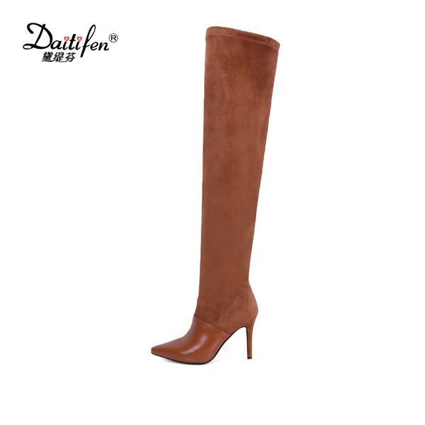daitifen lady womens boots fashion party shoes cow suede leather boots thin heel zip solid over the knee in winter, Black
daitifen lady womens boots fashion party shoes cow suede leather boots thin heel zip solid over the knee in winter, Black