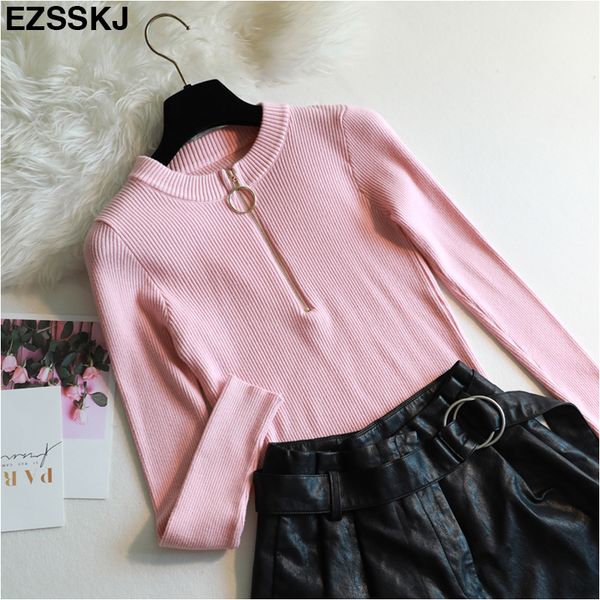 chic zipper sweater 2018 new autumn winter women sweater pullover female o-neck knitted slim pullovers female pull, White;black
chic zipper sweater 2018 new autumn winter women sweater pullover female o-neck knitted slim pullovers female pull, White;black