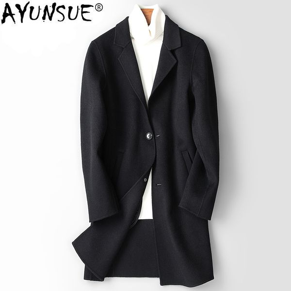ayunsue autumn winter 2018 new 100% wool coat men fashion slim overcoat long cashmere coats plus size 4xl casaco masculino zl394, Black
ayunsue autumn winter 2018 new 100% wool coat men fashion slim overcoat long cashmere coats plus size 4xl casaco masculino zl394, Black